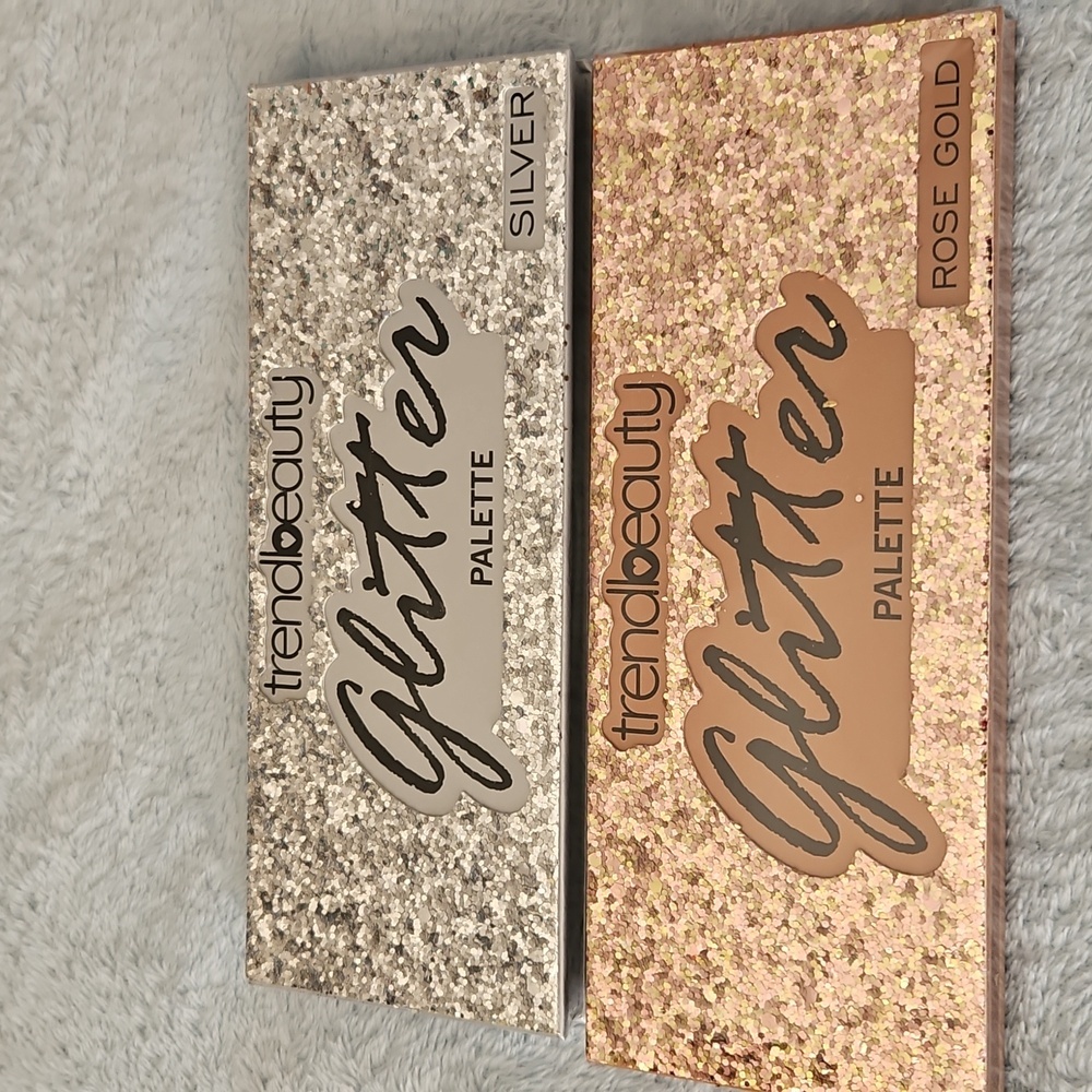 2 Glitter palettes rose gold and silver sealed nwt